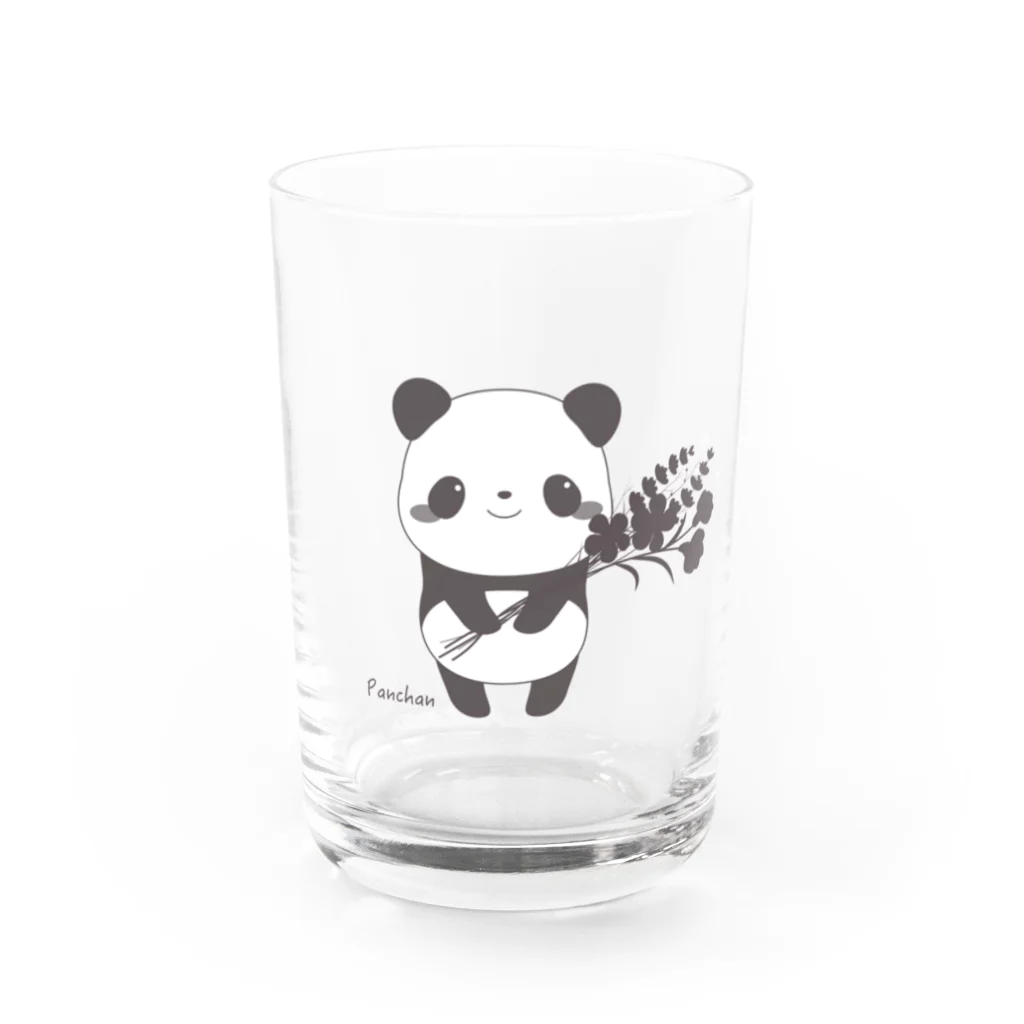 aiart aimiのレトロパンダちゃんとブーケ Water Glass :front