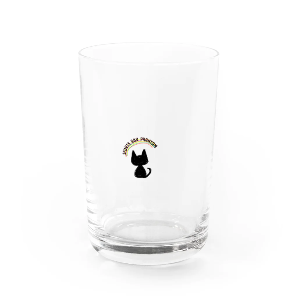 ファントム購買部の虹色黒ねこ Water Glass :front