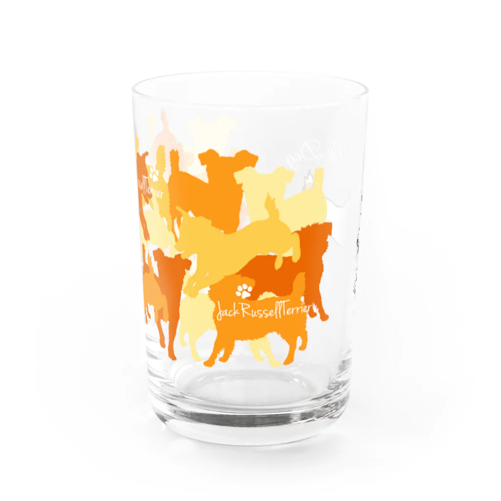 ケパ家のジャックのカモフラ風 オレンジ Water Glass :front