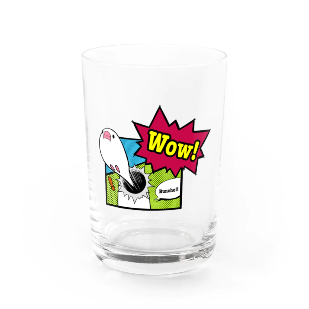 moco’s shopのWow!buncho!!白文鳥 Water Glass :front