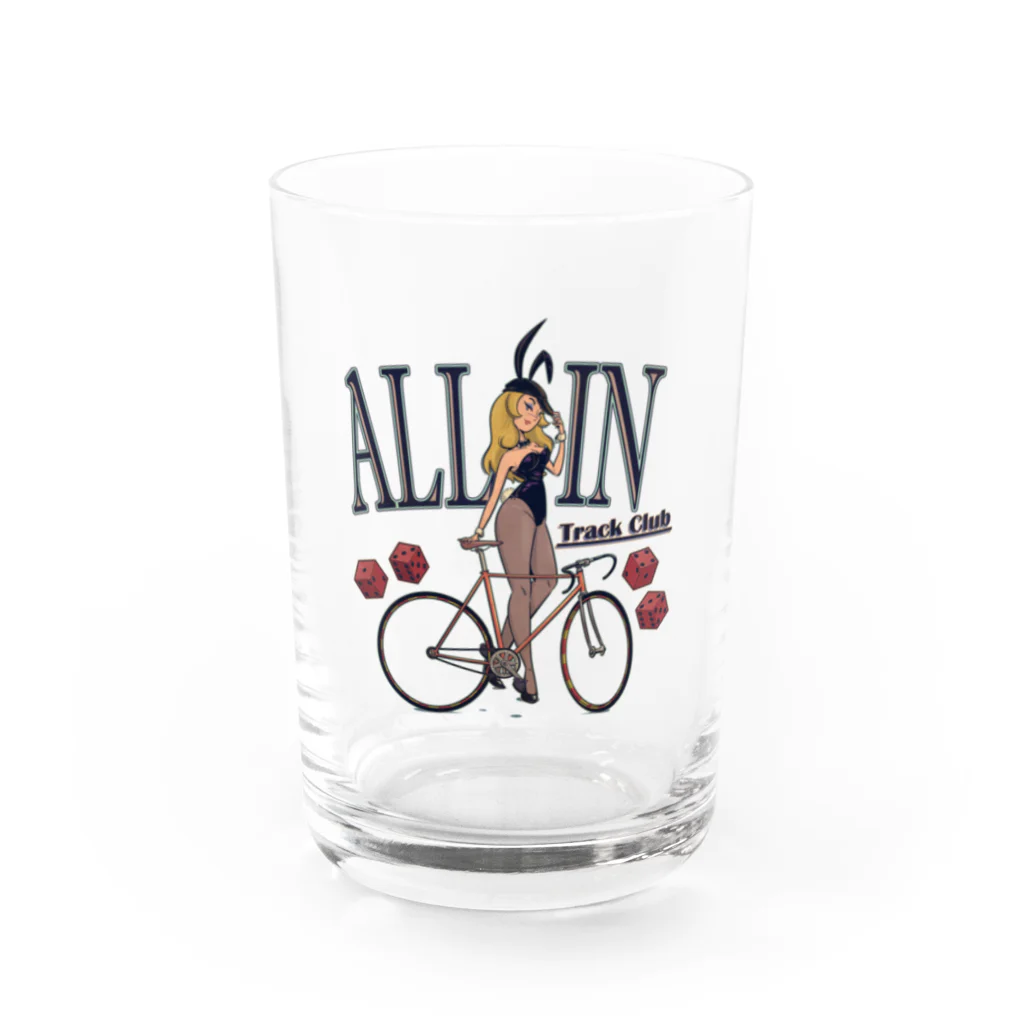 nidan-illustrationの"ALL IN -Track Club-" Water Glass :front