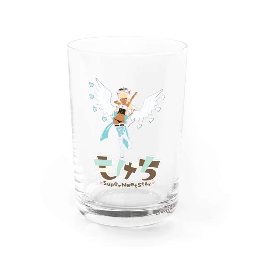 もげち🚪🐱6才のネットアイドル男の娘のロゴ入りねこ天使 Water Glass :front