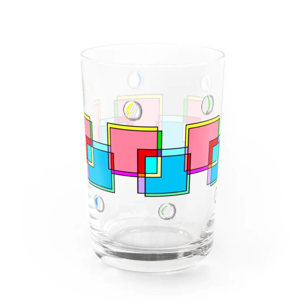 うえきばちのおはじきと透け模様 Water Glass :front