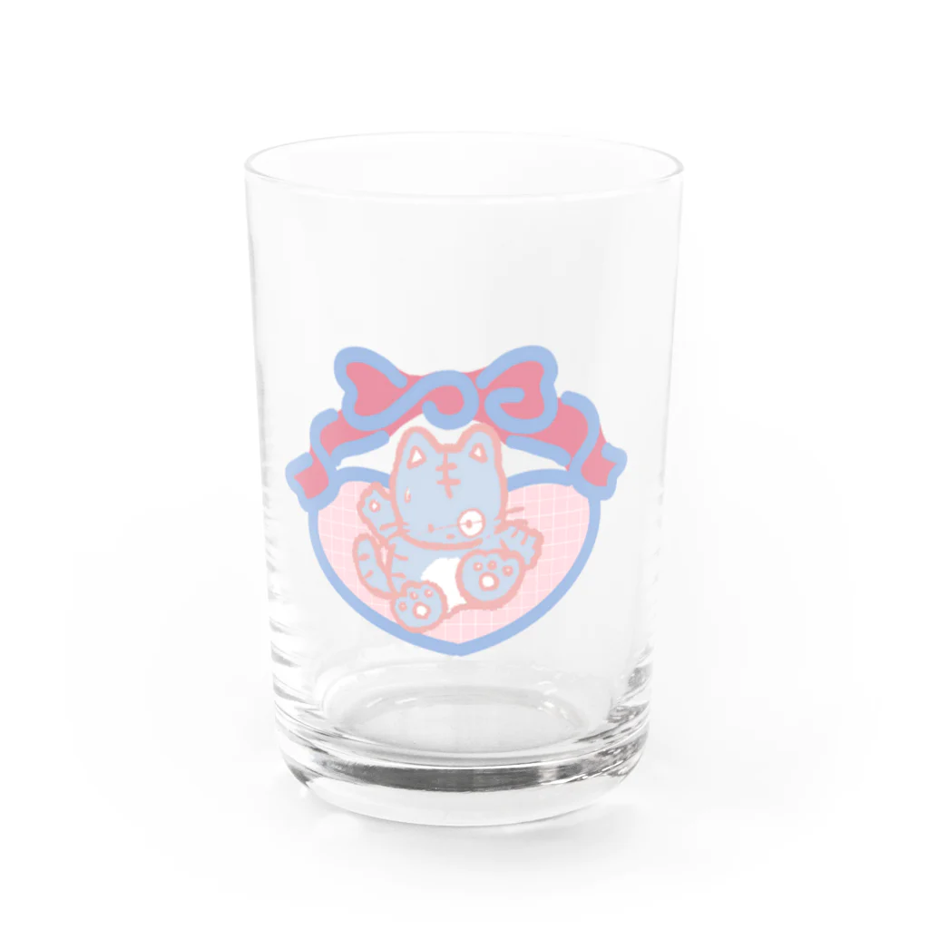 米沢にゅ〜たうんのビビりねこ Water Glass :front