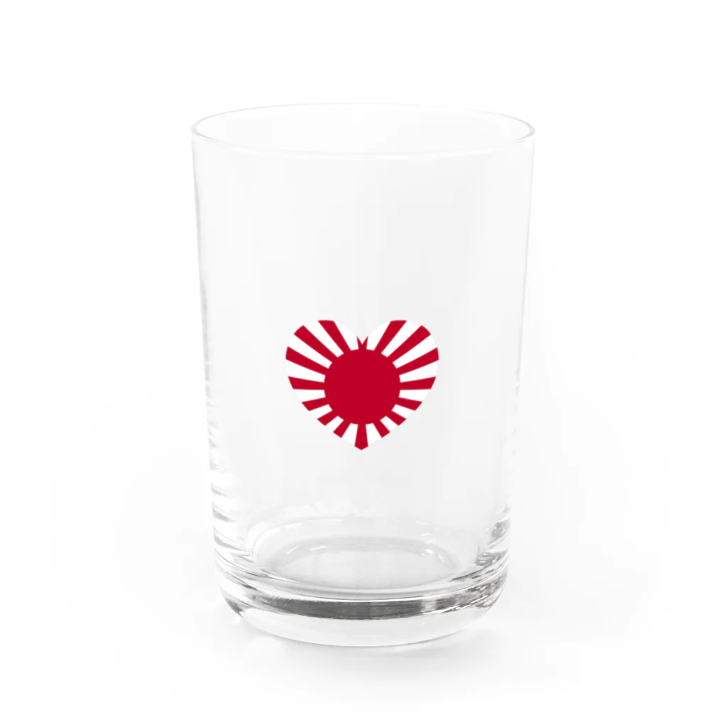 旭日旗の旭日堂の【ハート旭日旗】シリーズ Water Glass :front