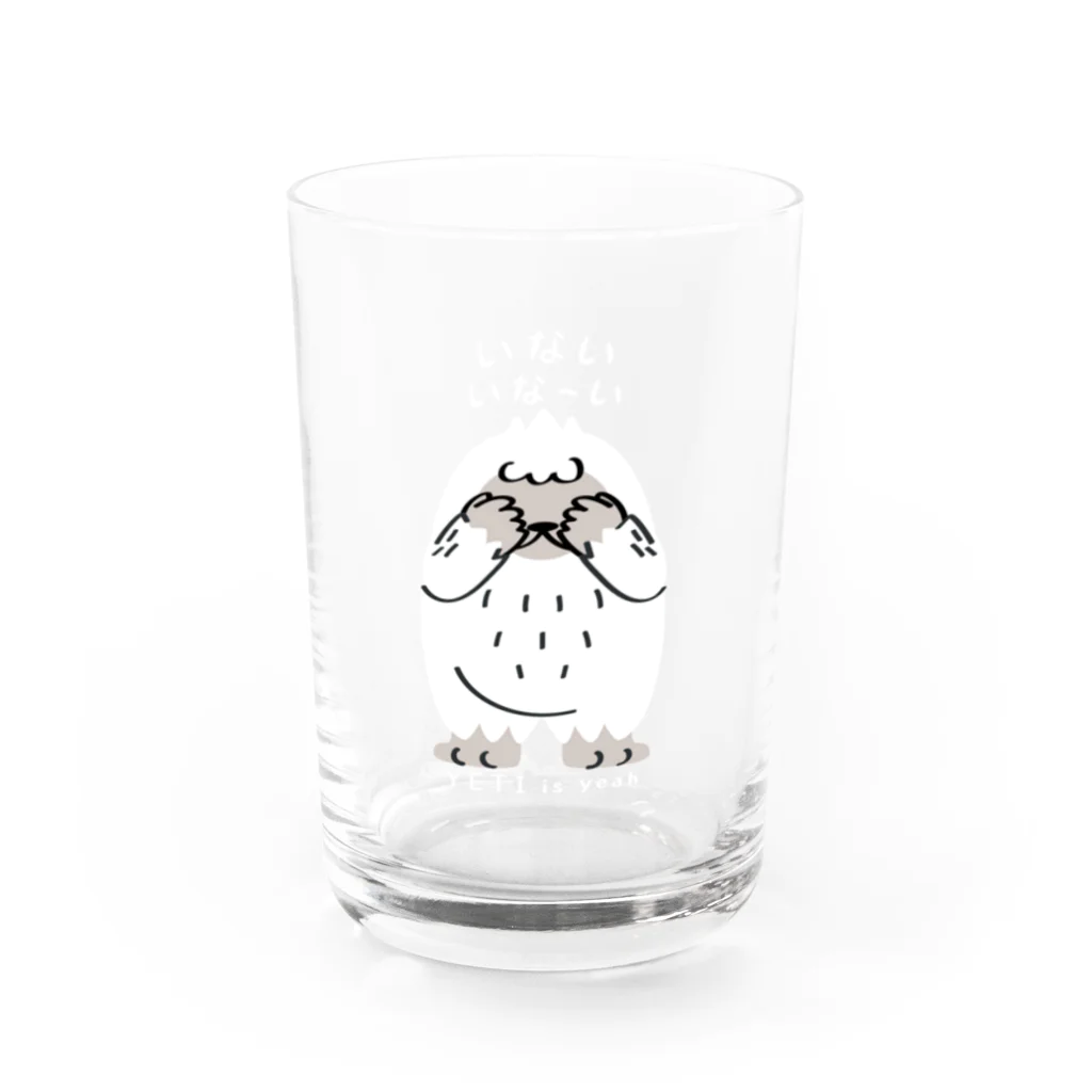 イラスト MONYAAT のYETIisyeahのいないいないばぁ Water Glass :front