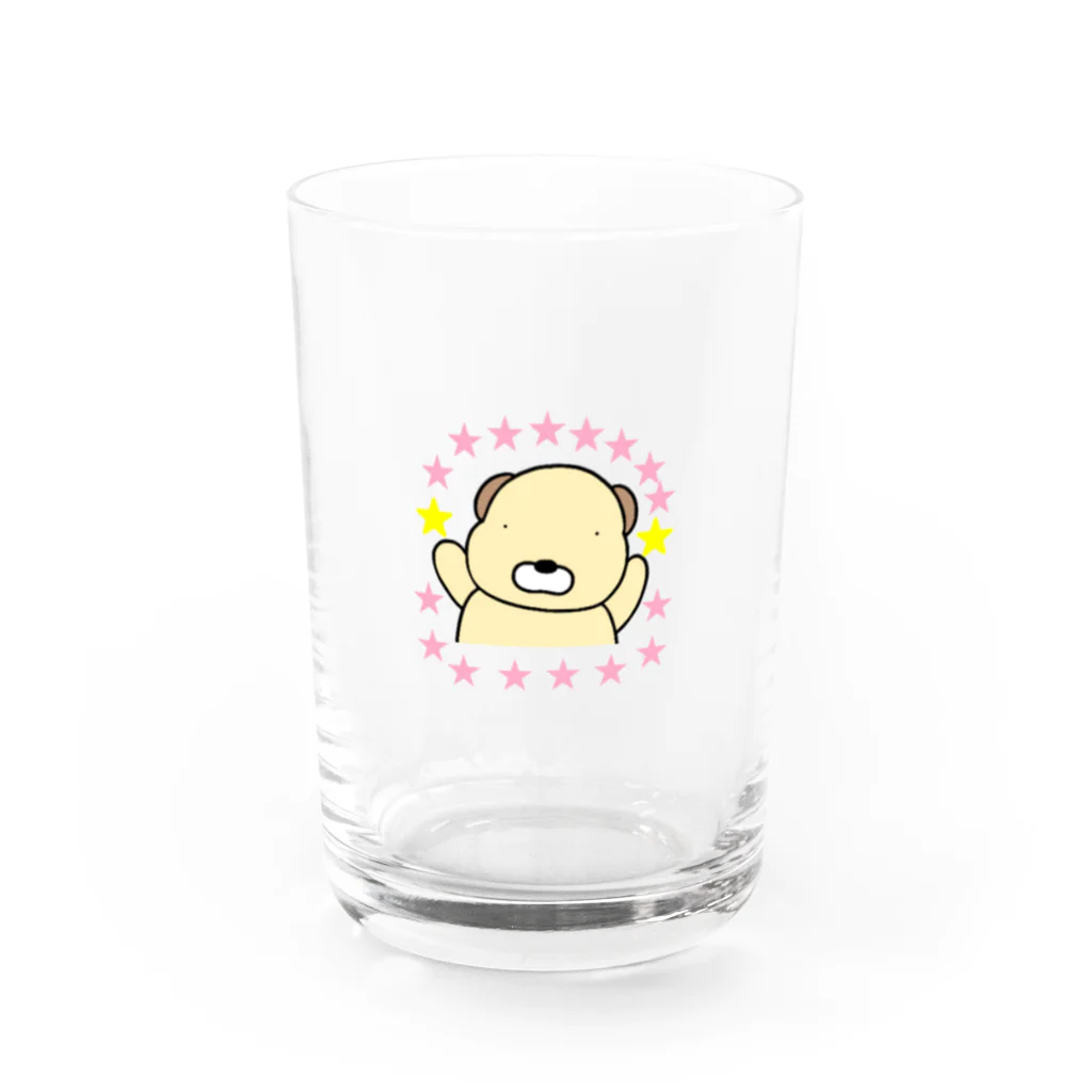 ☆Baum☆のはい☆くまです(お星さまたくさん) Water Glass :front