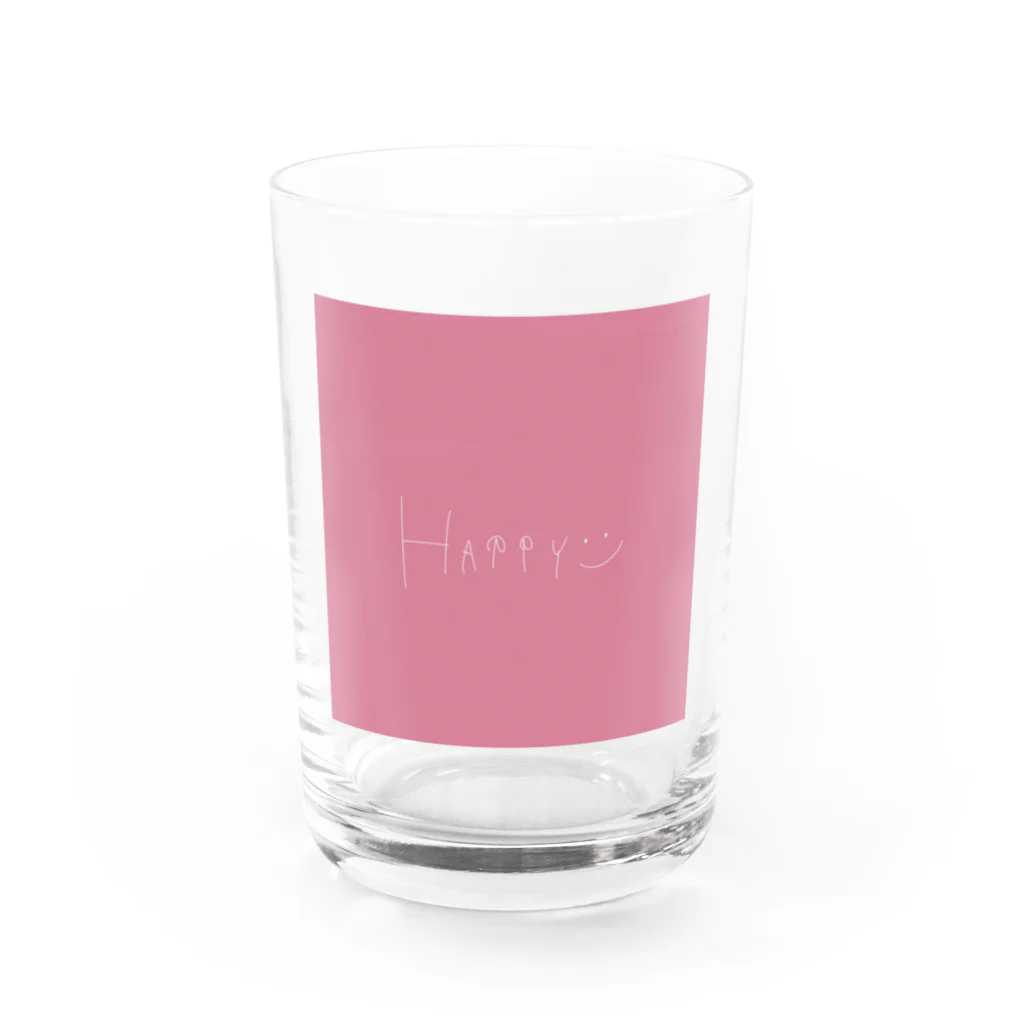 ym.のhappy ピンク Water Glass :front