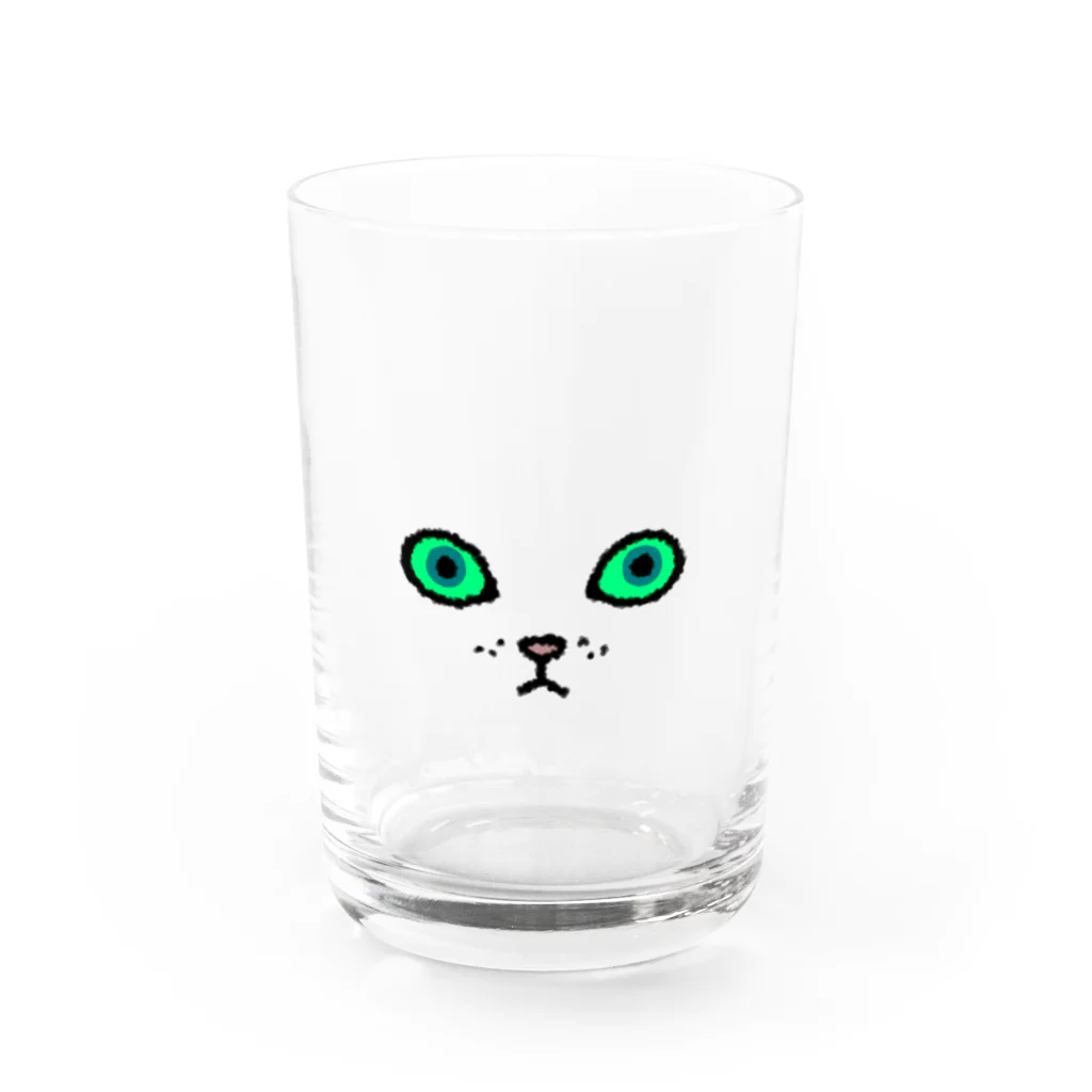 まつだあゆのすずりのねこグラス・みどり Water Glass :front