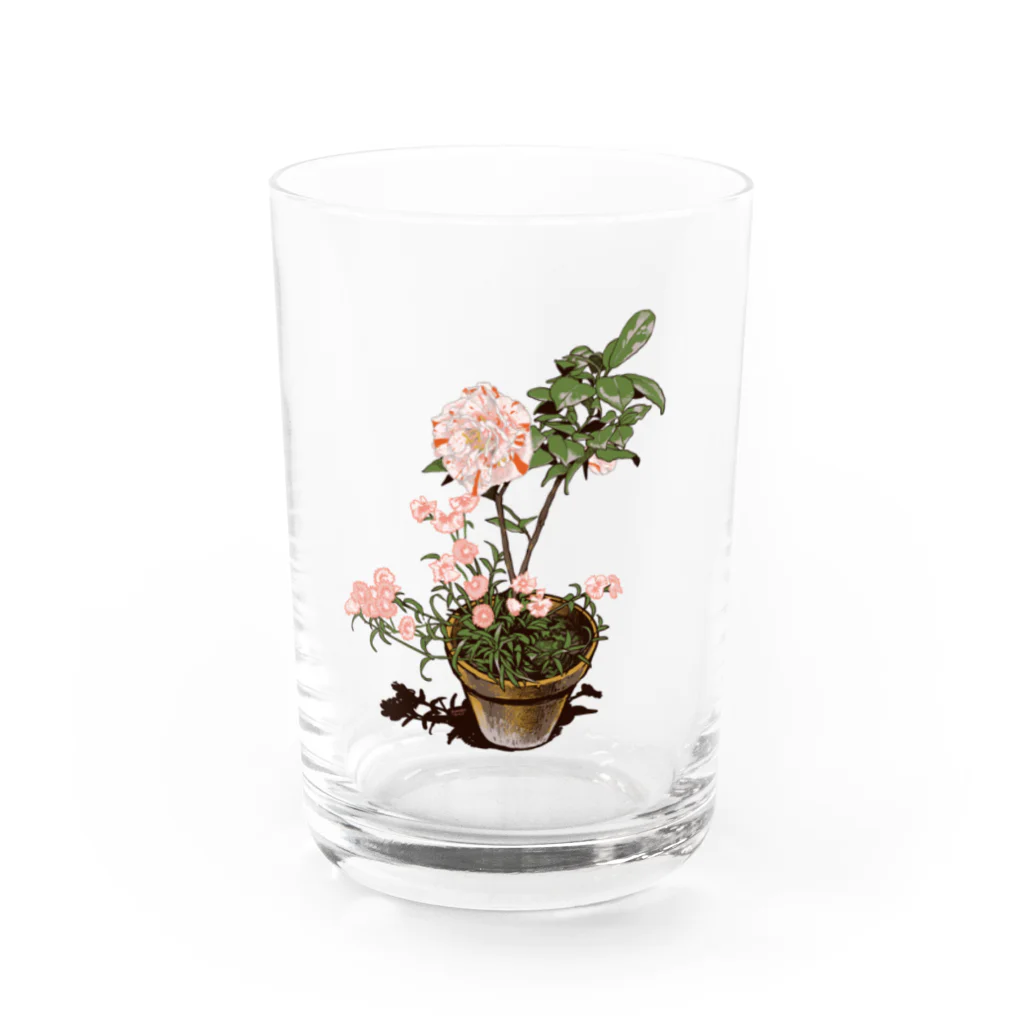 tomidoronの雪椿と撫子 Water Glass :front