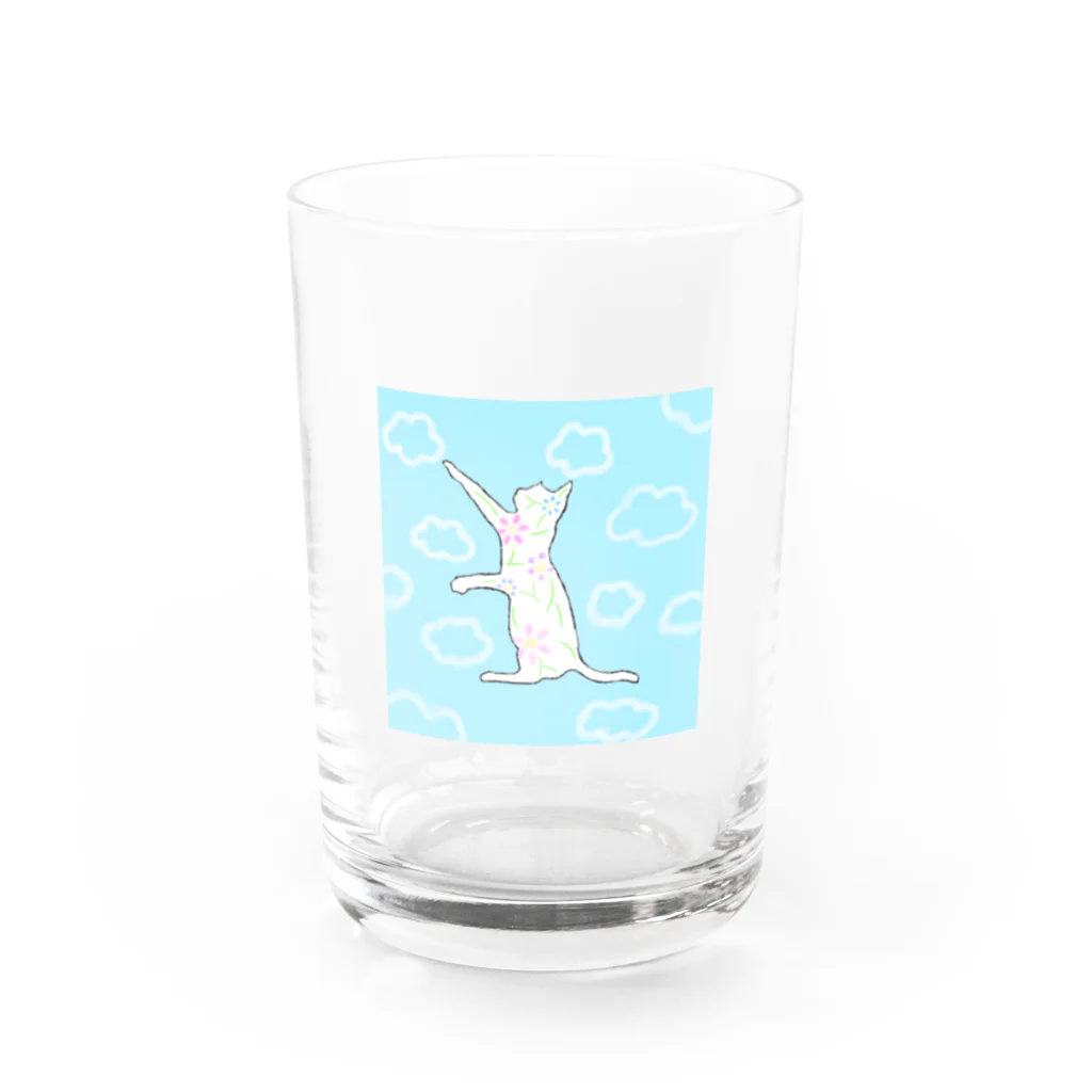 なつみかんのネコと雲🐱☁ Water Glass :front