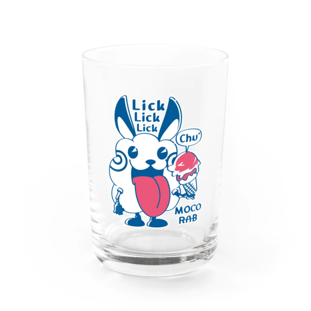 イラスト MONYAAT のモコモコラビット1号*Lick Lick Lick Water Glass :front