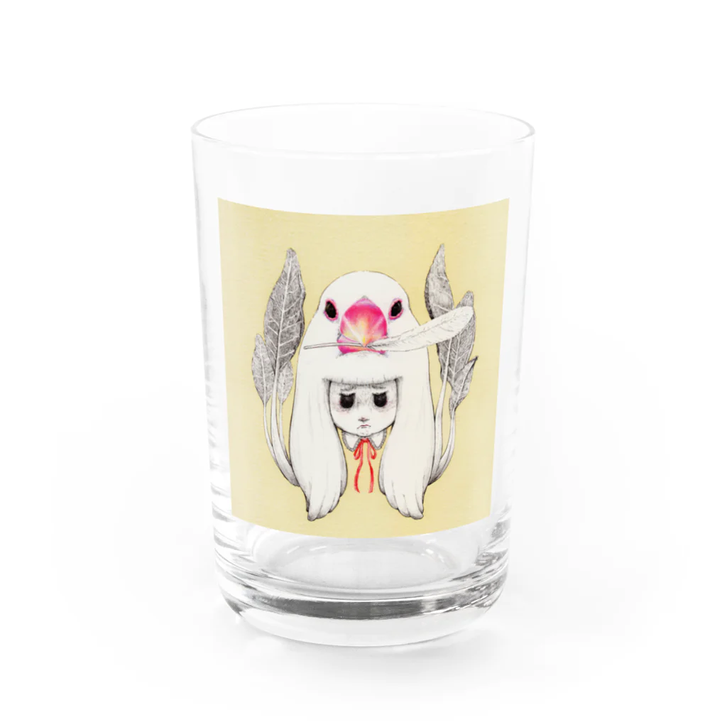 伊藤ヒロフミ売り場の文鳥からのプレゼント Water Glass :front