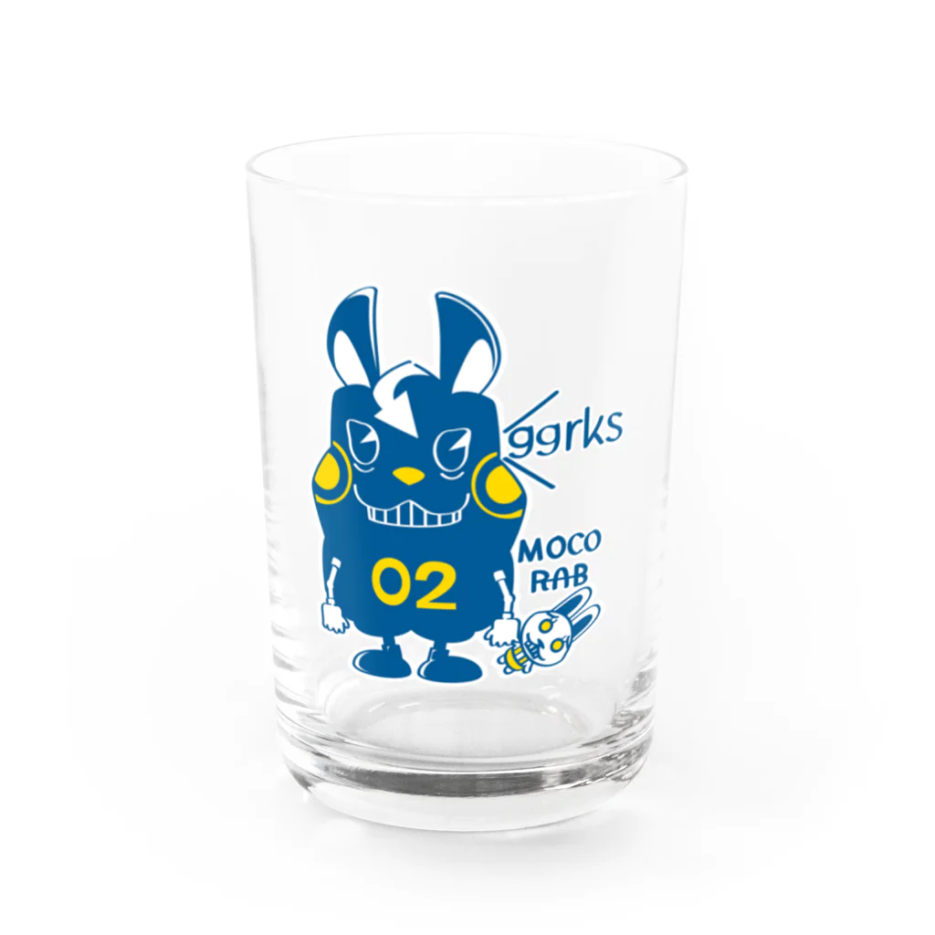 イラスト MONYAAT のCT124 モコモコラビット２号*ggrks Water Glass :front