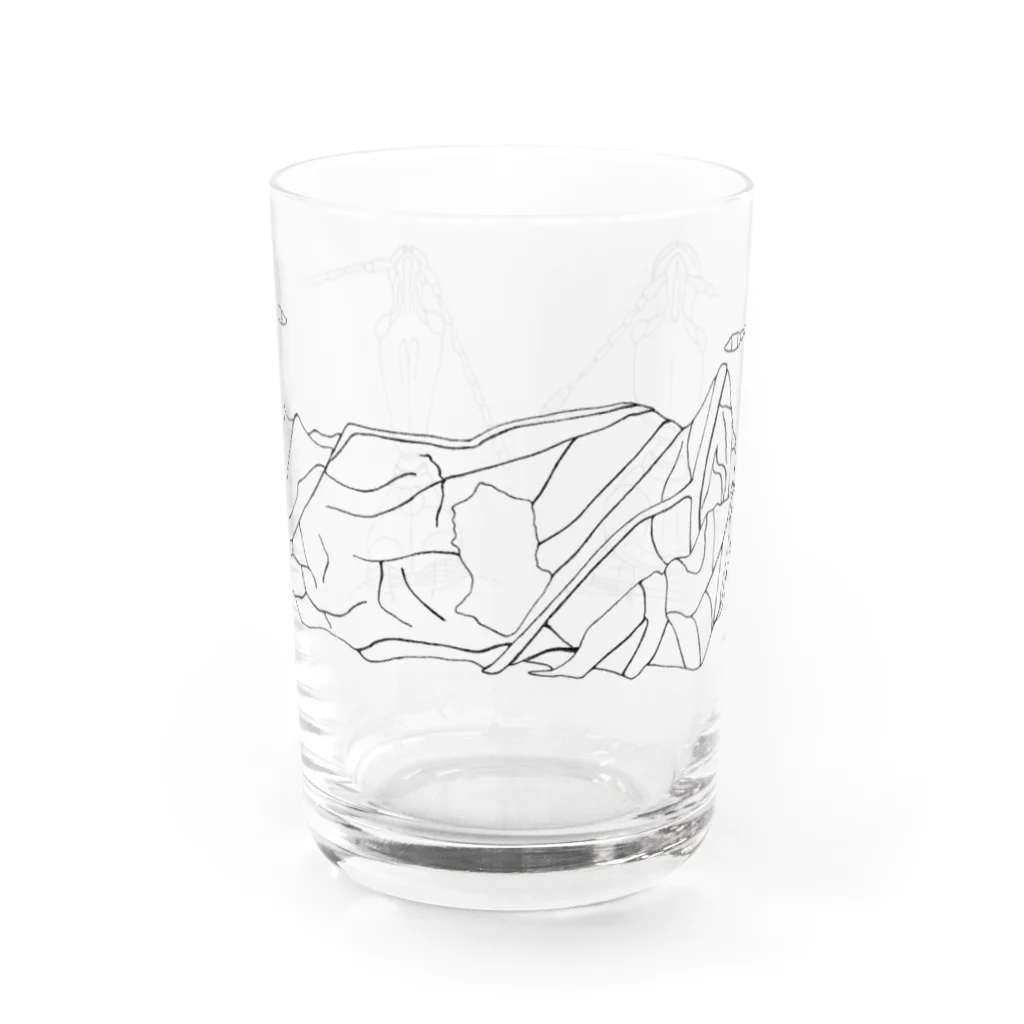 無名昆虫の夫婦し文（めおとしぶみ）withゆりかご Water Glass :front