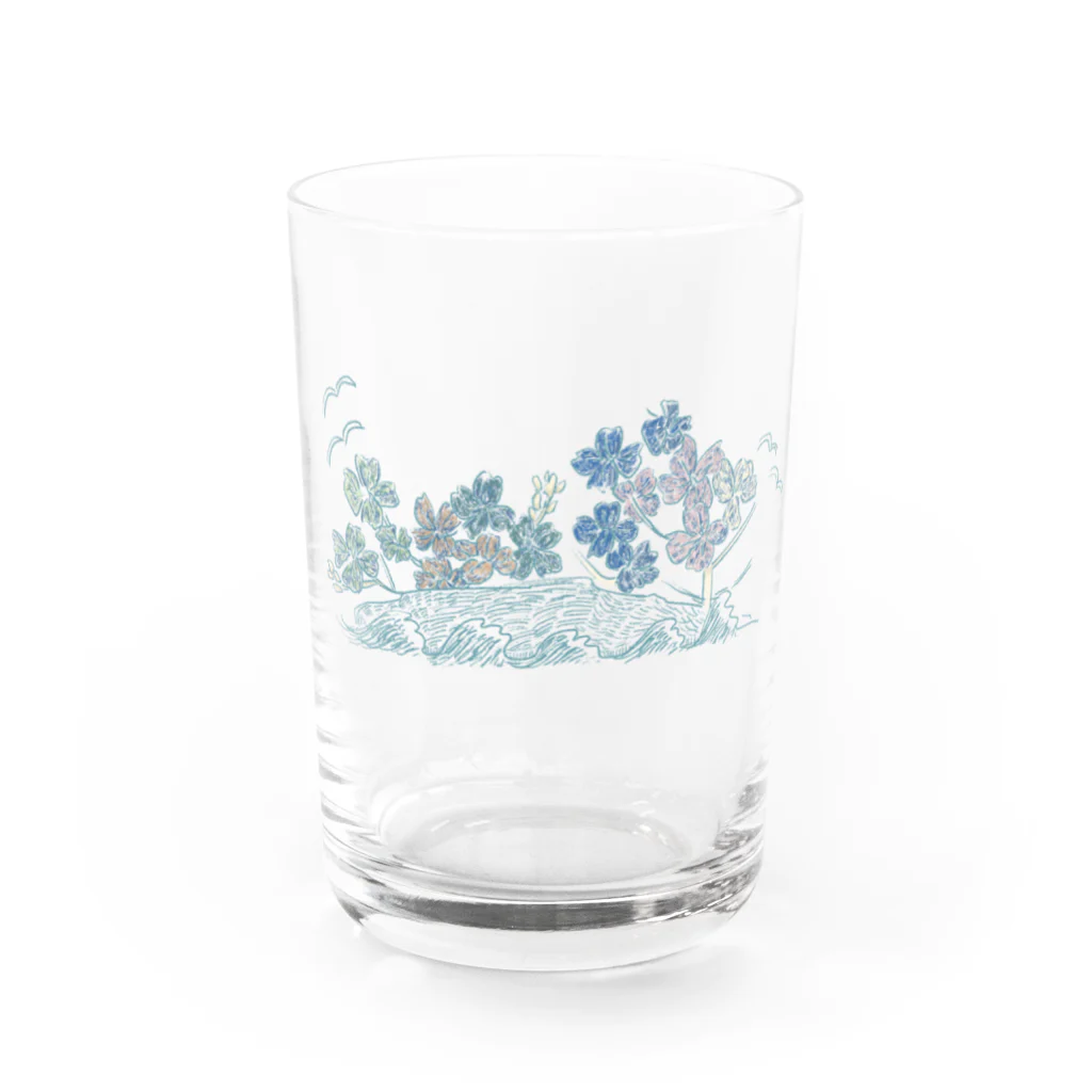 あおみの丘のはなの島 Water Glass :front