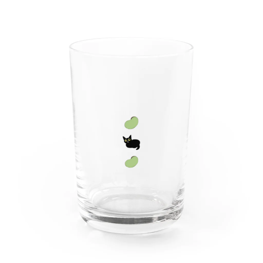 黒豆堂のそら豆とくろまめ Water Glass :front