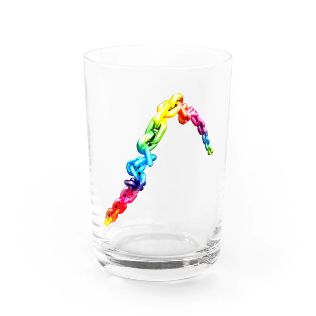 ナグラクラブ デザインのくさりレインボー 3 Water Glass :front