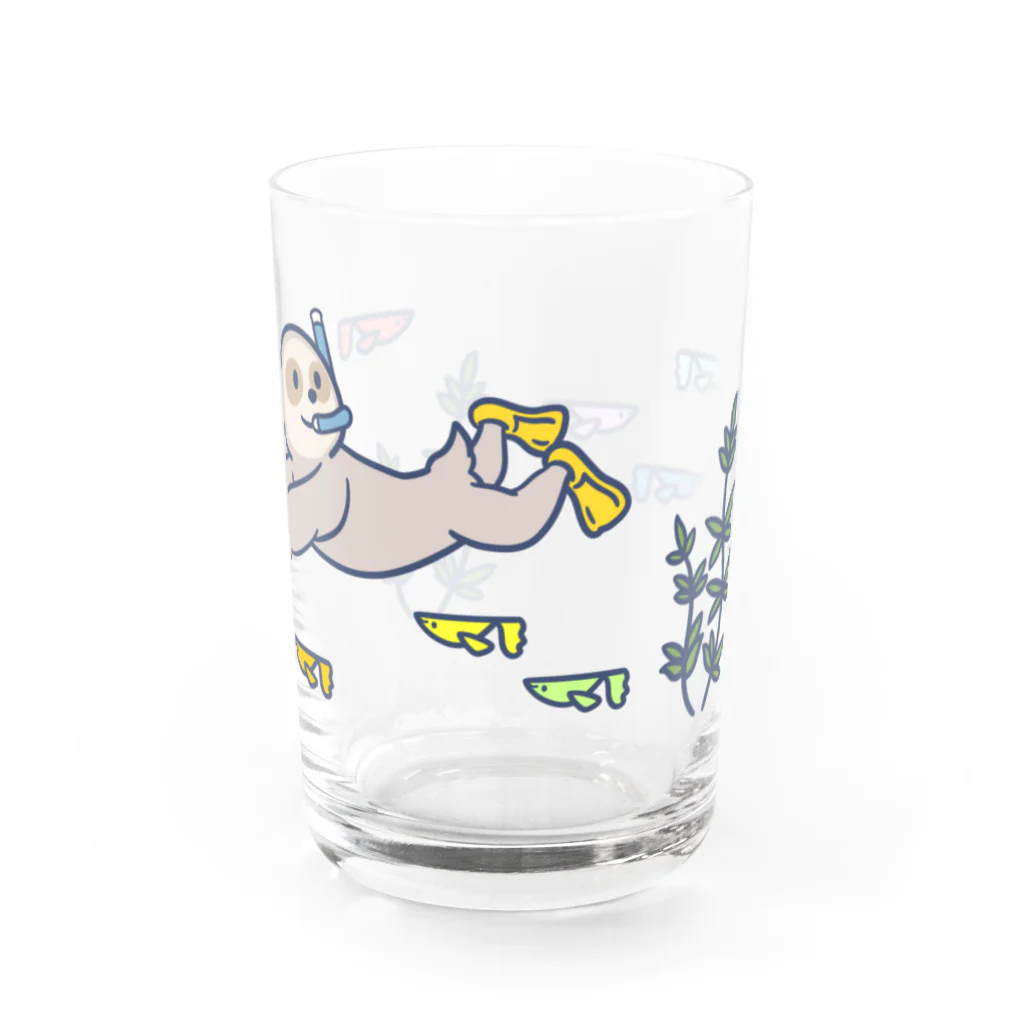 コトブキ商店のナマケモノスイミング Water Glass :front