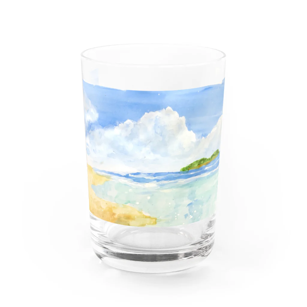 Fude Houseの海と砂浜 Water Glass :front