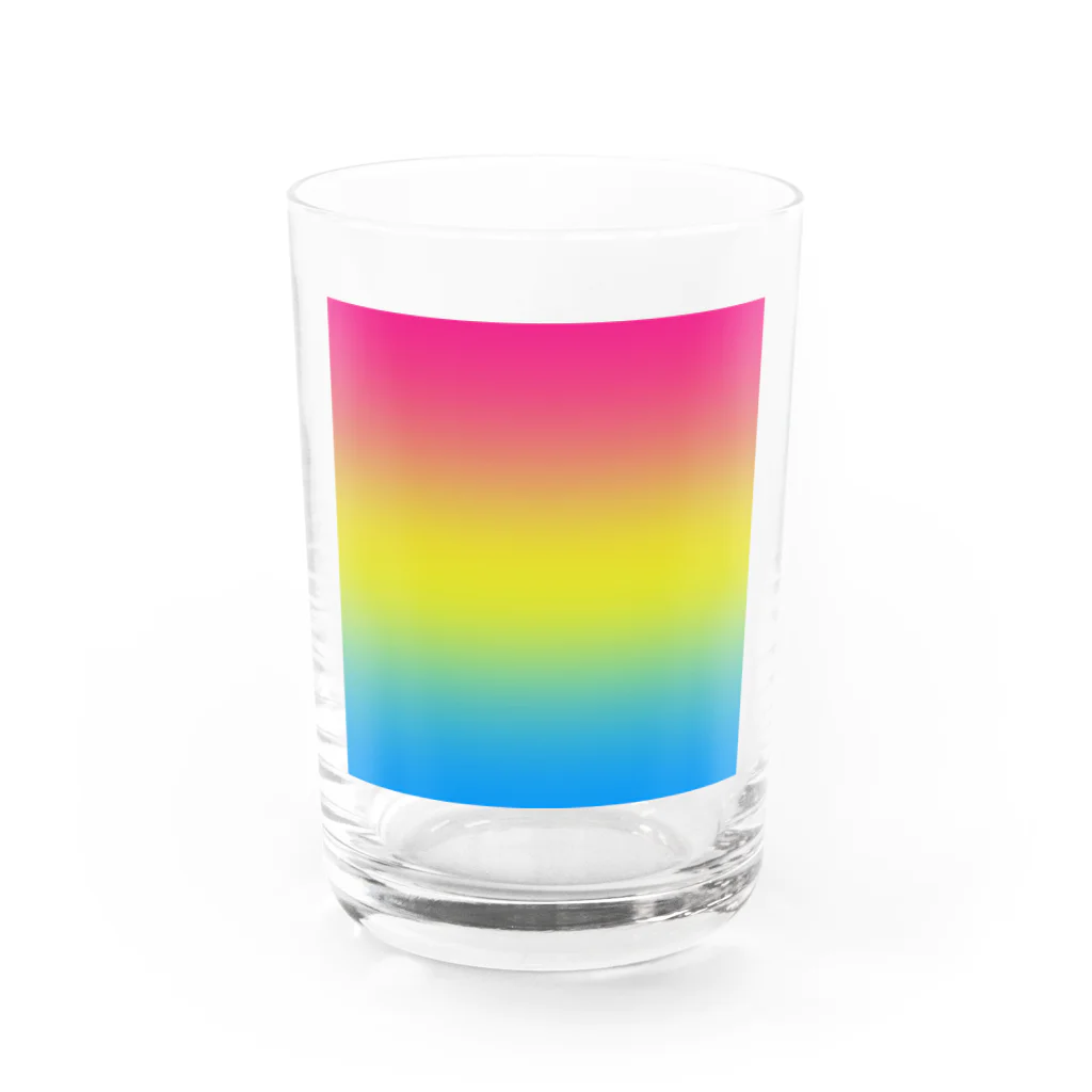 ぽぬぞぬのグラデーション　プライドフラッグ　パンセクシュアル Water Glass :front