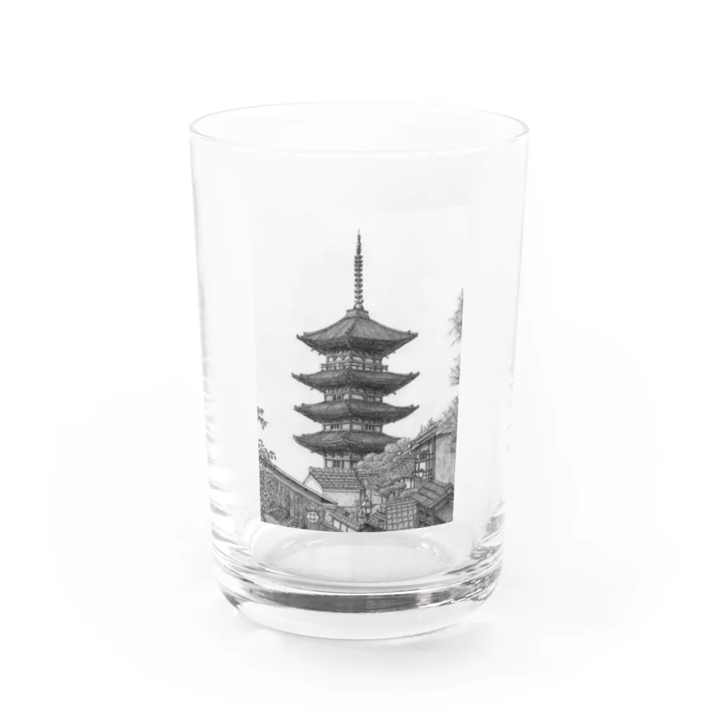 ヤマムーの八坂の塔 Water Glass :front