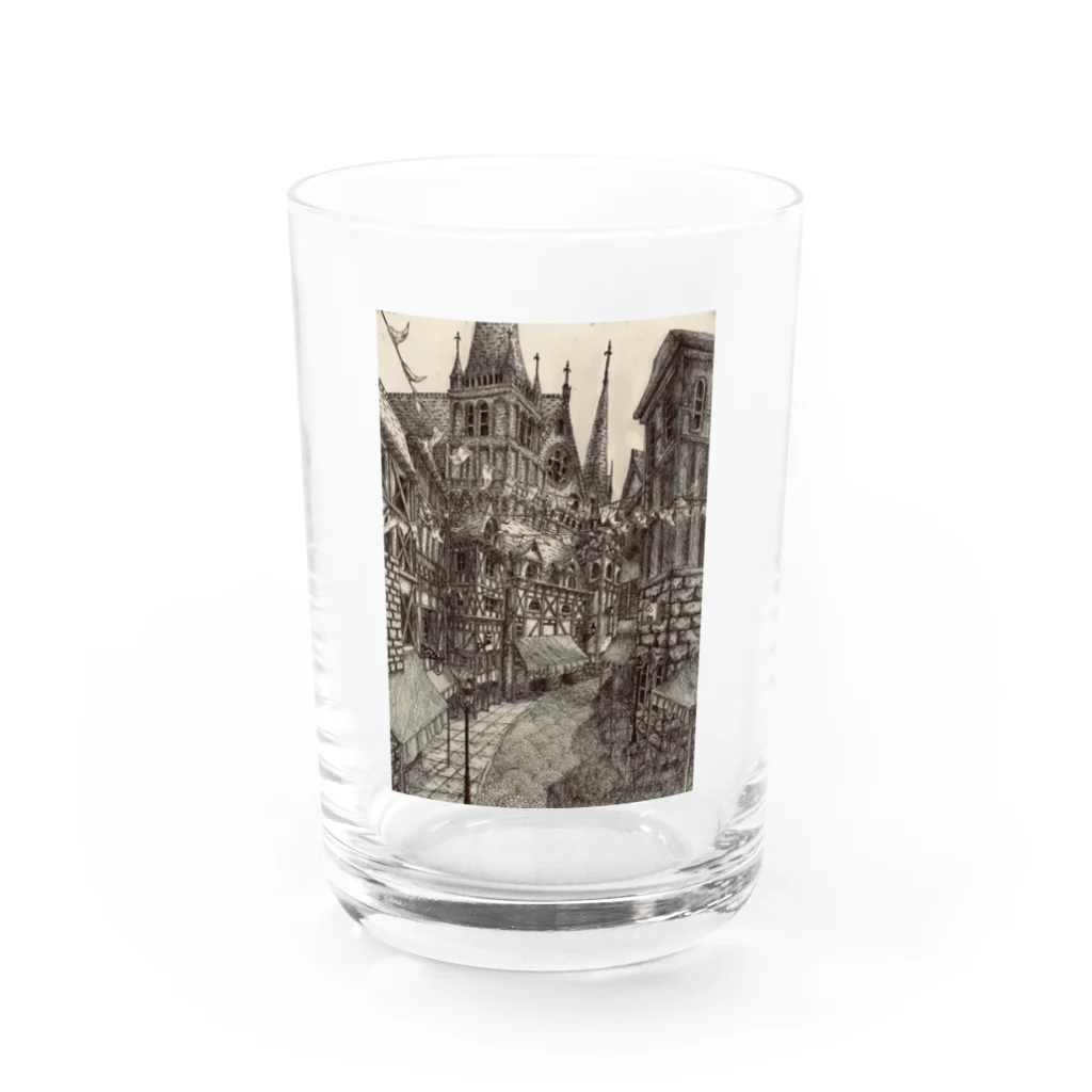 ヤマムーの欧風街角風景 Water Glass :front