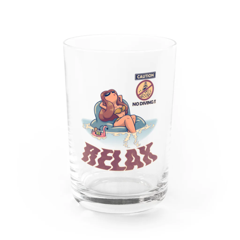 nidan-illustrationの"RELAX" Water Glass :front