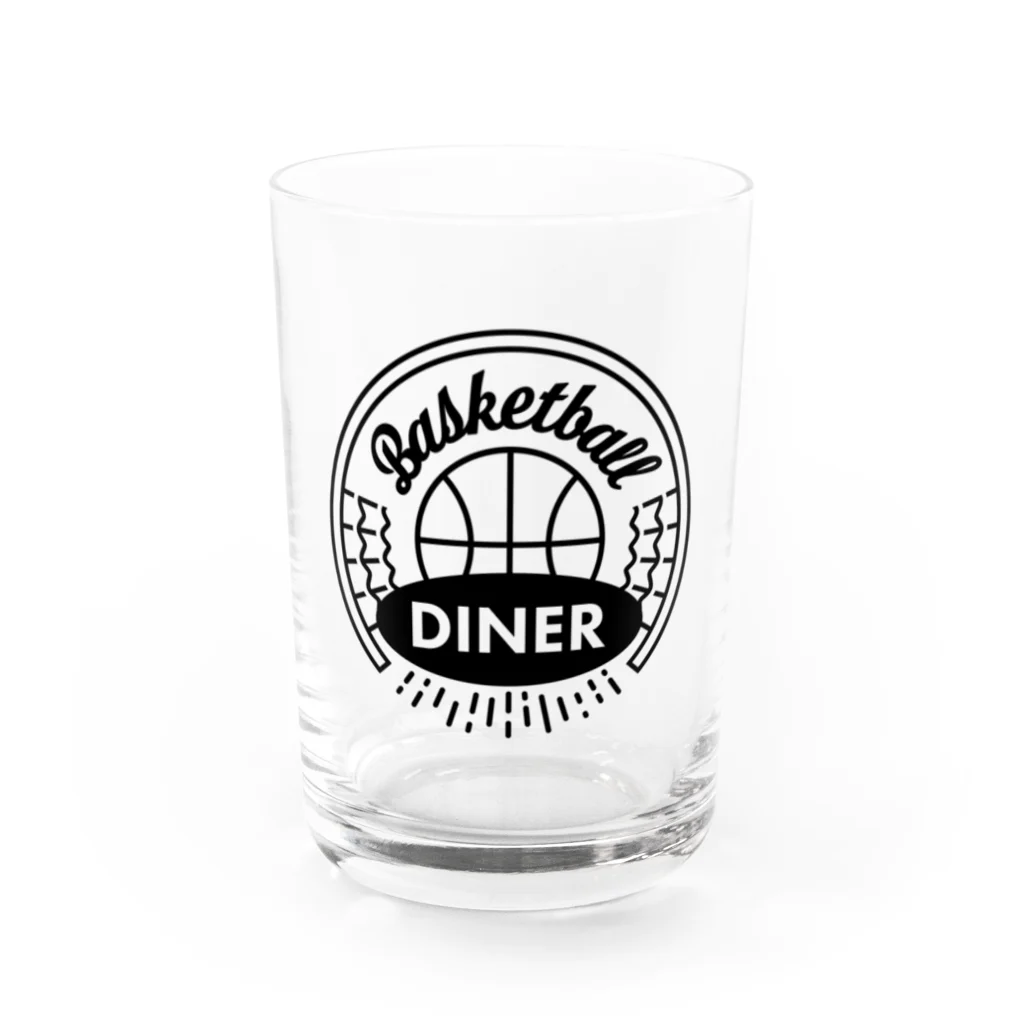 Basketball DinerのBasketball Diner ロゴ円黒 Water Glass :front