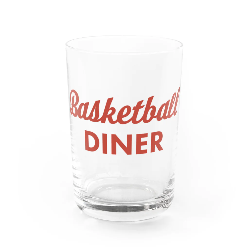 Basketball DinerのBasketball Diner ロゴタイプ赤 グラス前面