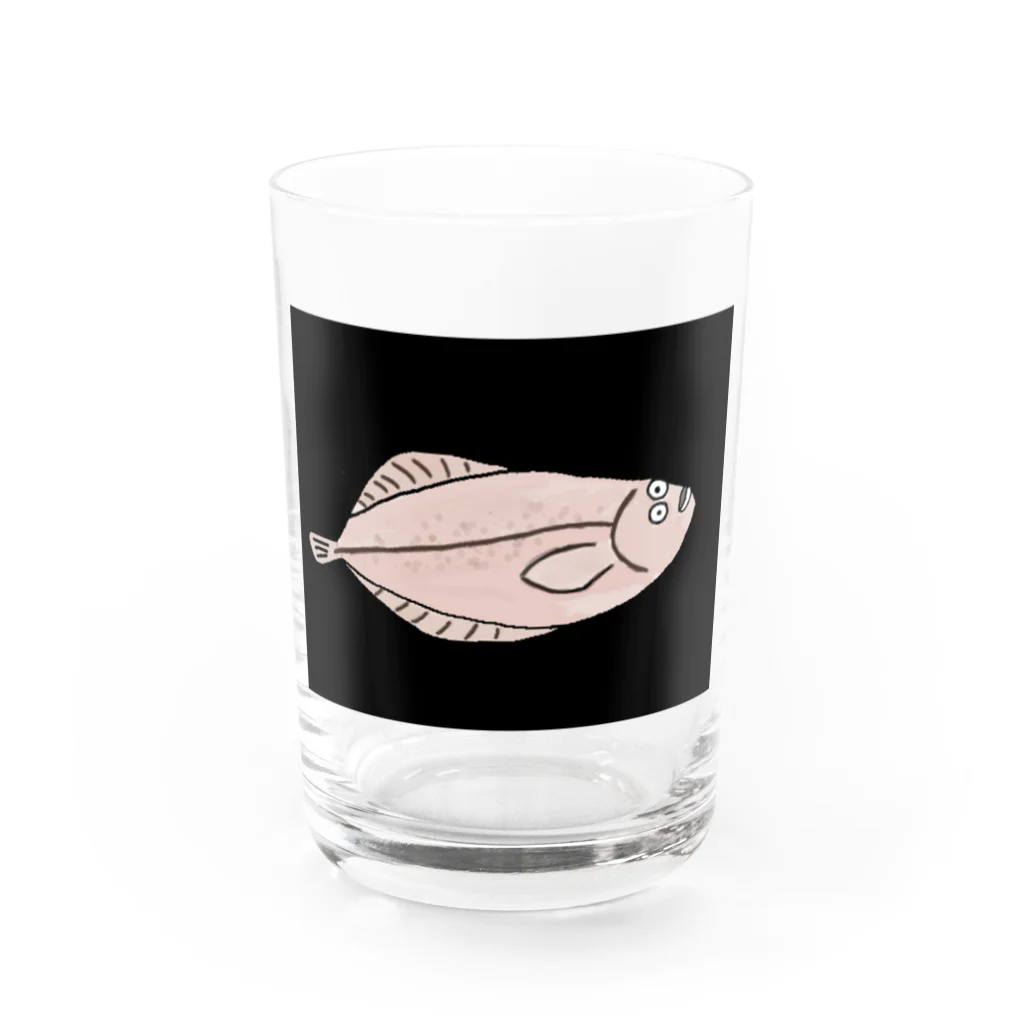 おかおかおかかの謙虚なカレイ Water Glass :front