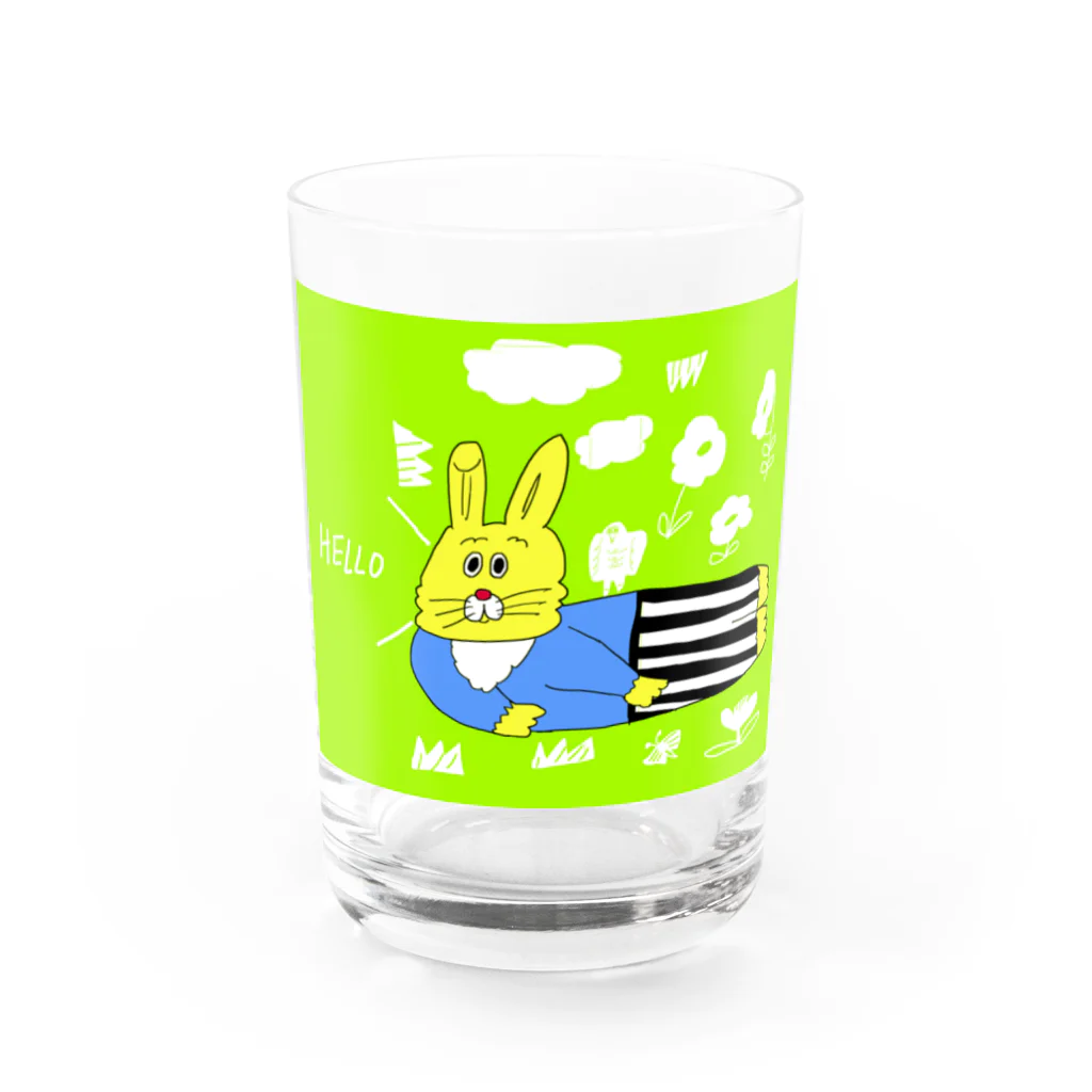 SELECTSHOP MTIのしましまパンツのうさぎ Water Glass :front