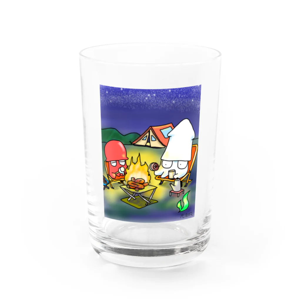 かぜすず　風（かぜすずふう）のま　いかのキャンプ Water Glass :front