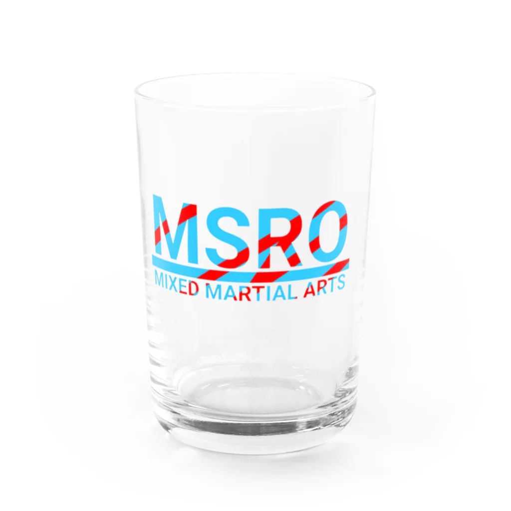 ラペルデラヒーバのマスラオロゴ 赤×水色 Water Glass :front