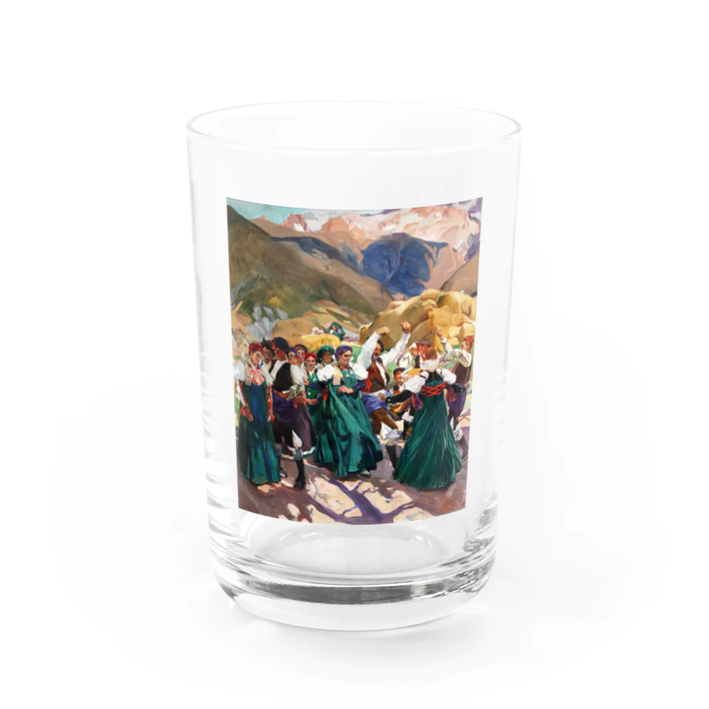 世界の絵画アートグッズのホアキン・ソローリャ 《アラゴンのホタ》 Water Glass :front