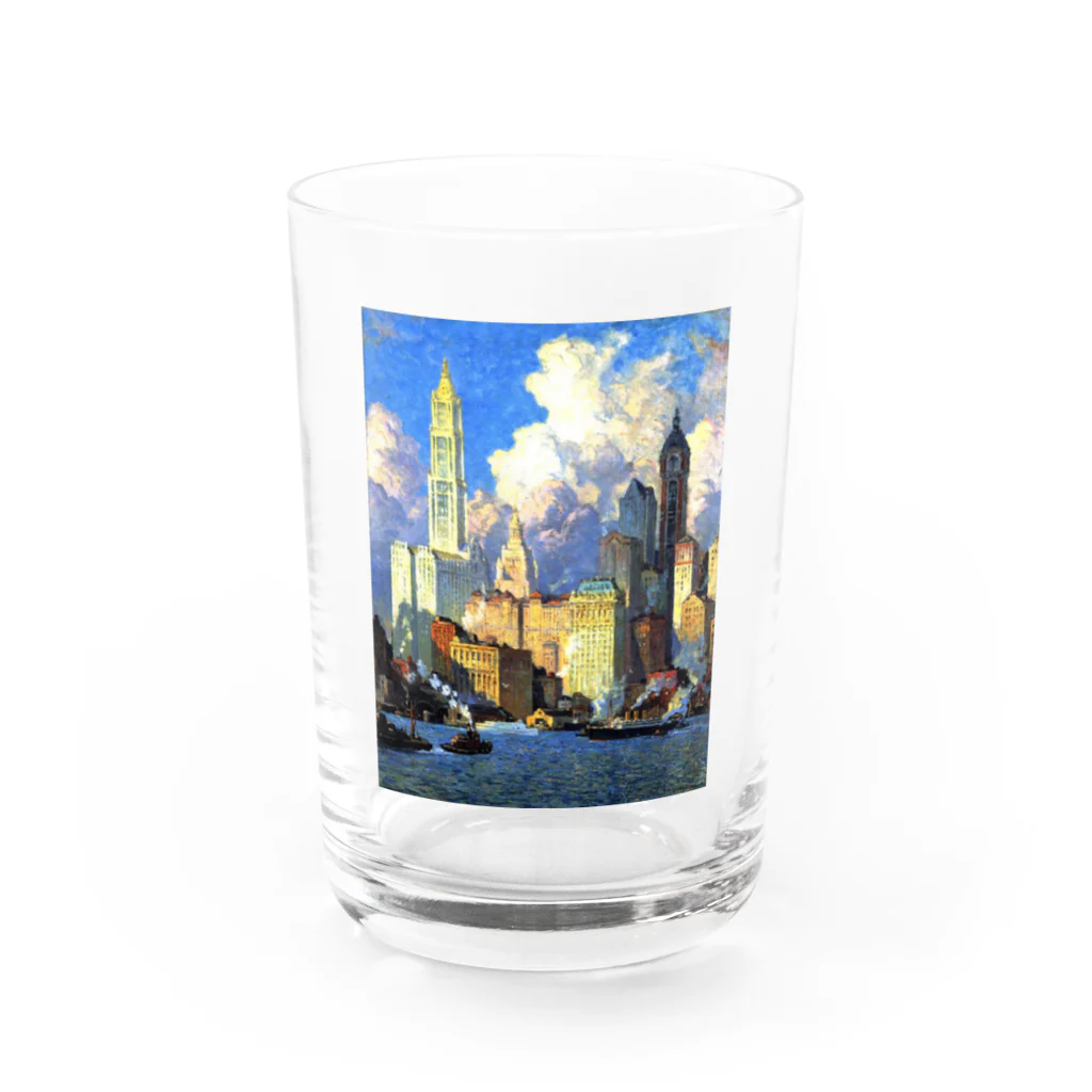 世界の絵画アートグッズのコリン・キャンベル・クーパー 《ハドソン河畔》 Water Glass :front