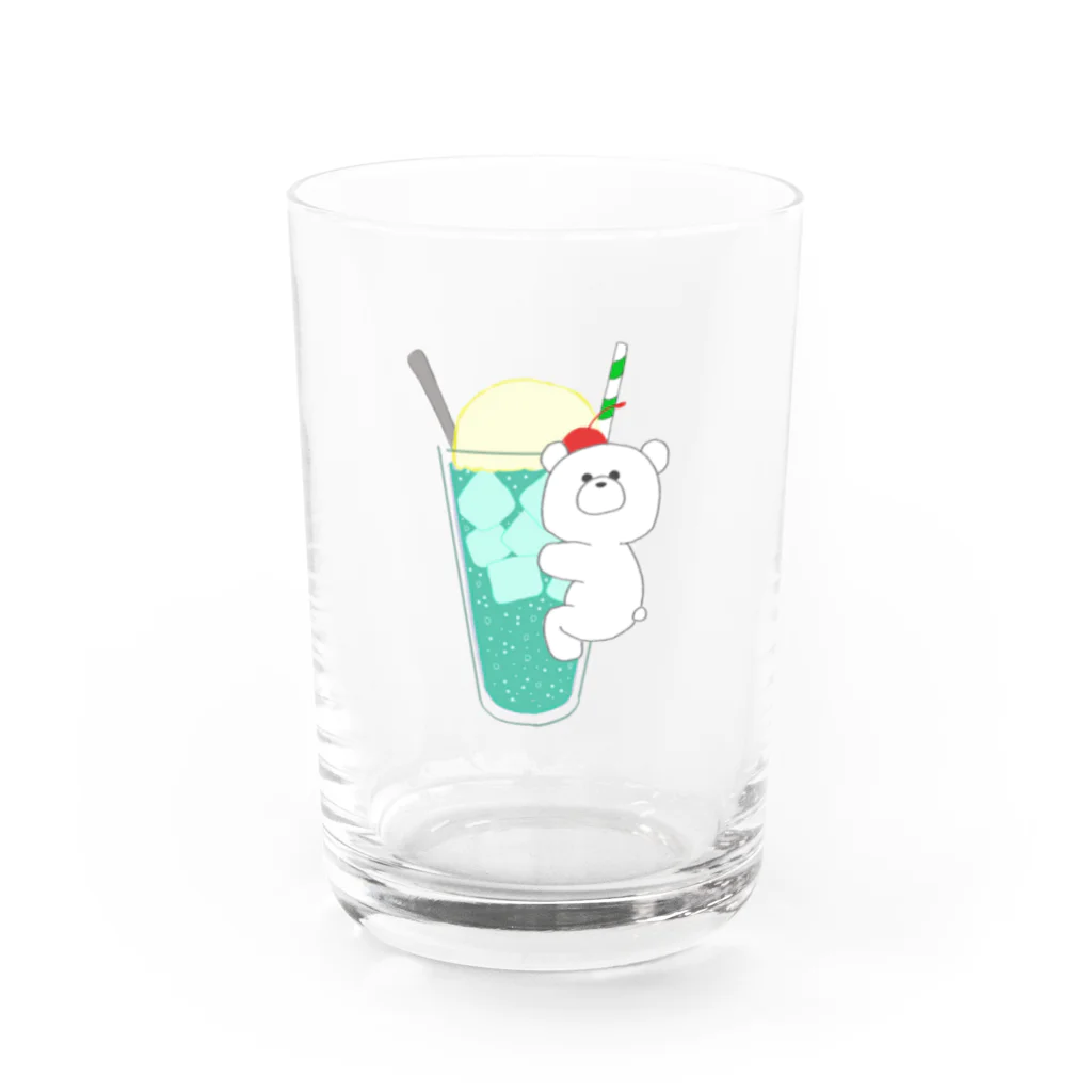 ぱんださんのメロンソーダくん Water Glass :front