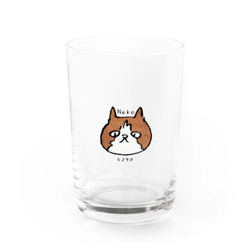 5290のはちわれneko Water Glass :front