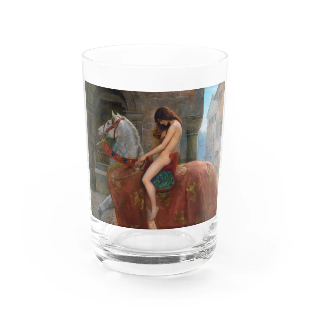 世界の絵画アートグッズのジョン・コリア 《ゴダイヴァ夫人》 Water Glass :front