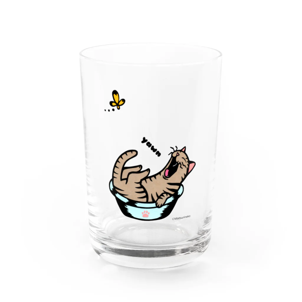 まつり猫ショップのあくび猫さん Water Glass :front