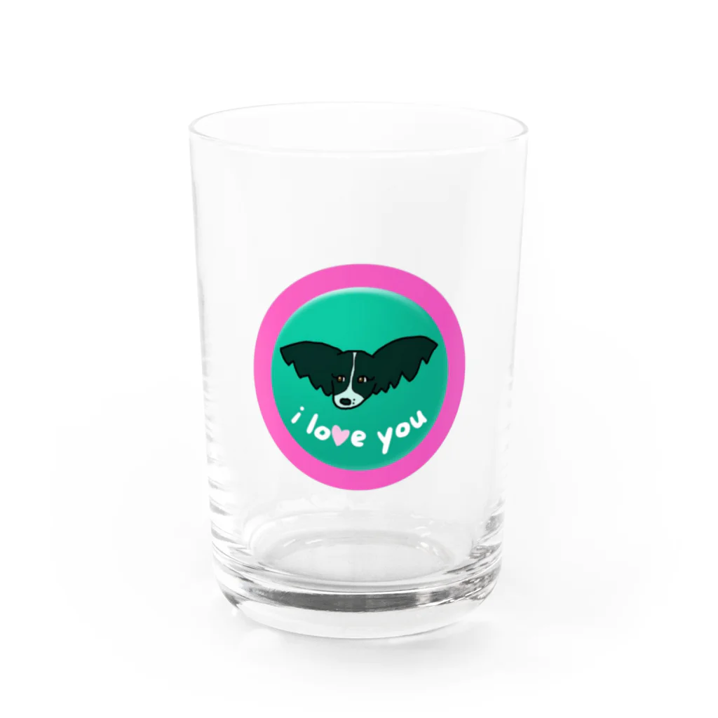 UNA the papillon🎀うなザパピヨンのi love you Water Glass :front