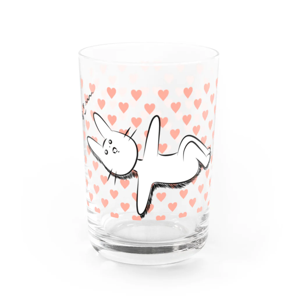 pino子 shopの好きすぎて虚無うさぎ Water Glass :front