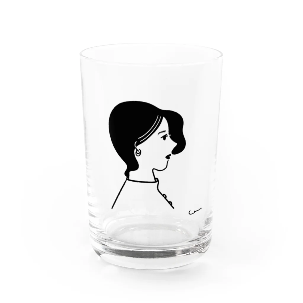 Com illustrationのアンニュイレディ Water Glass :front