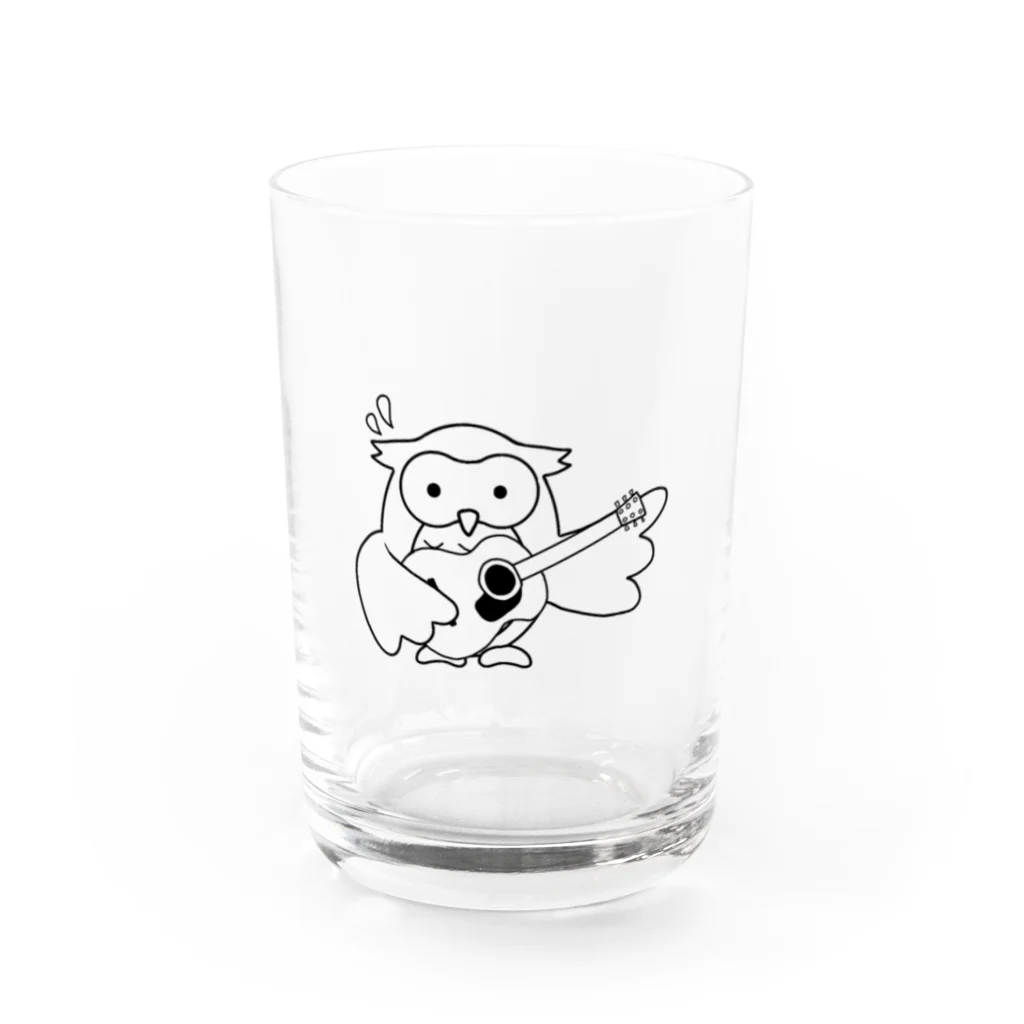 Ririka121128のアコギを持たされたフクロウくん Water Glass :front