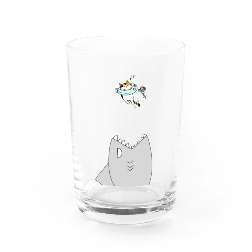 mi95__の危機感のないトラちゃんとネズミ Water Glass :front