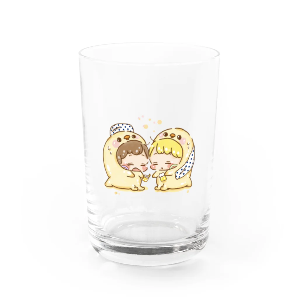 ちま楓華(ふうか)のふろいこっか　ピヨピヨネムネムver Water Glass :front