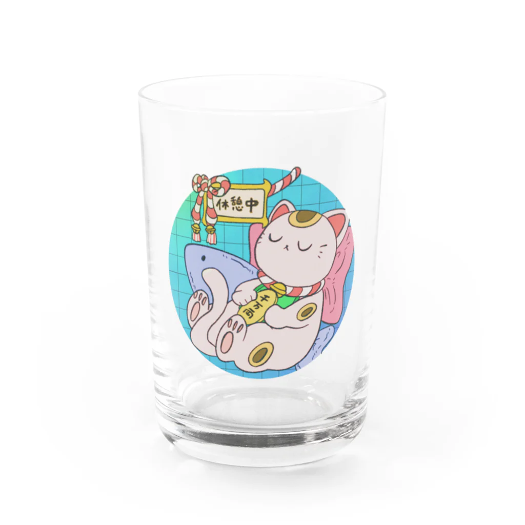 pipiyoのおやすみ招き猫 Water Glass :front