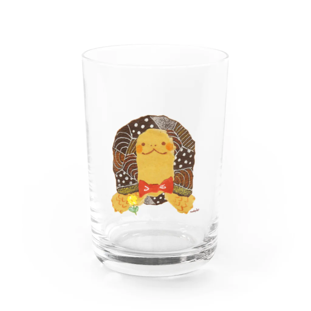 めろんぽっぷのお店だよの蝶ネクタイのゾウガメくん Water Glass :front