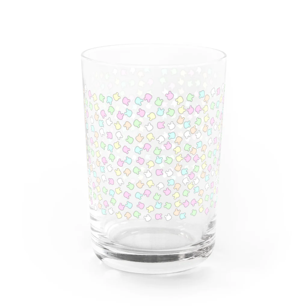 pino子 shopの集まれ！虚無くま！(あっちこっち総柄/シルエット) Water Glass :front