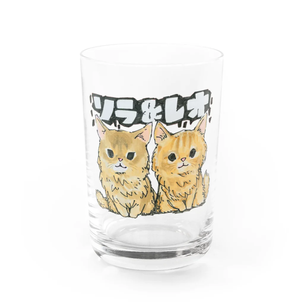 ICE BEANSのソラ&レオ Water Glass :front